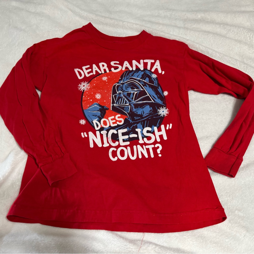 Disney Red and Black Long Sleeve Tees with Festive Graphics